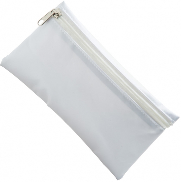 Fabric Pencil Case  UK Stock  White with White Zip 